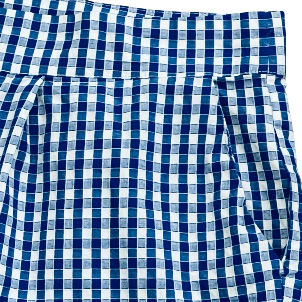 Unique Vintage 3X/20 Gingham Pattern High Rise Shorts in Blue and White. - Picture 10 of 16